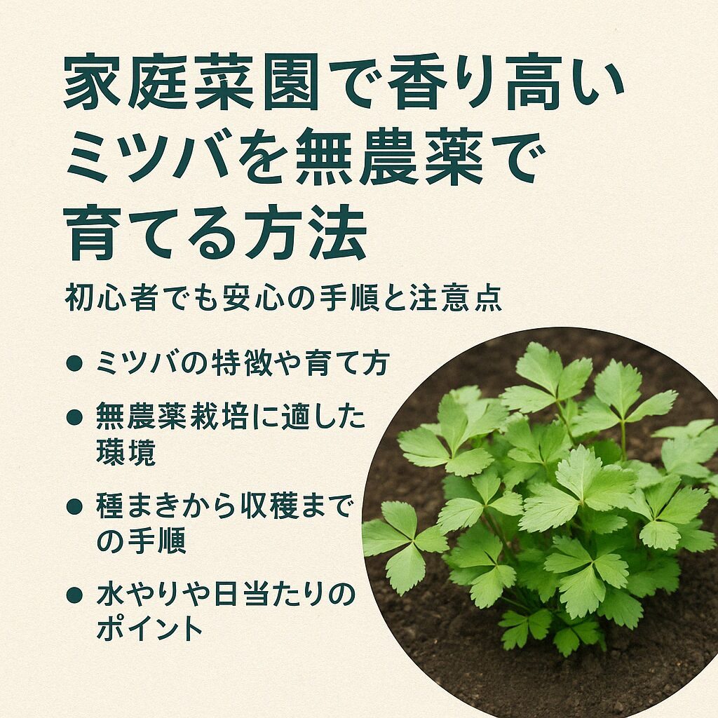 家庭菜園で香り高いミツバを無農薬で育てる方法｜初心者でも安心の手順と注意点