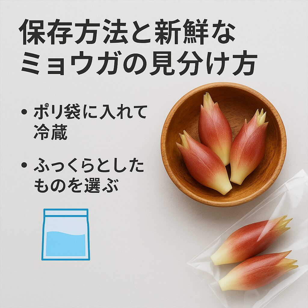 保存方法と新鮮なミョウガの見分け方