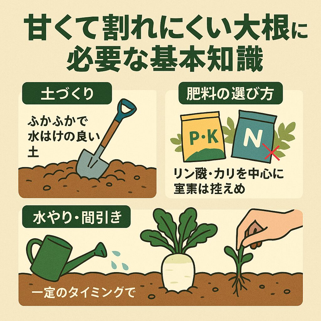 甘くて割れにくい大根に必要な基本知識