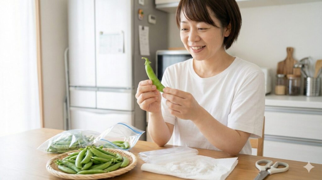スナップエンドウのサヤを硬くしないための収穫と鮮度保持のコツ