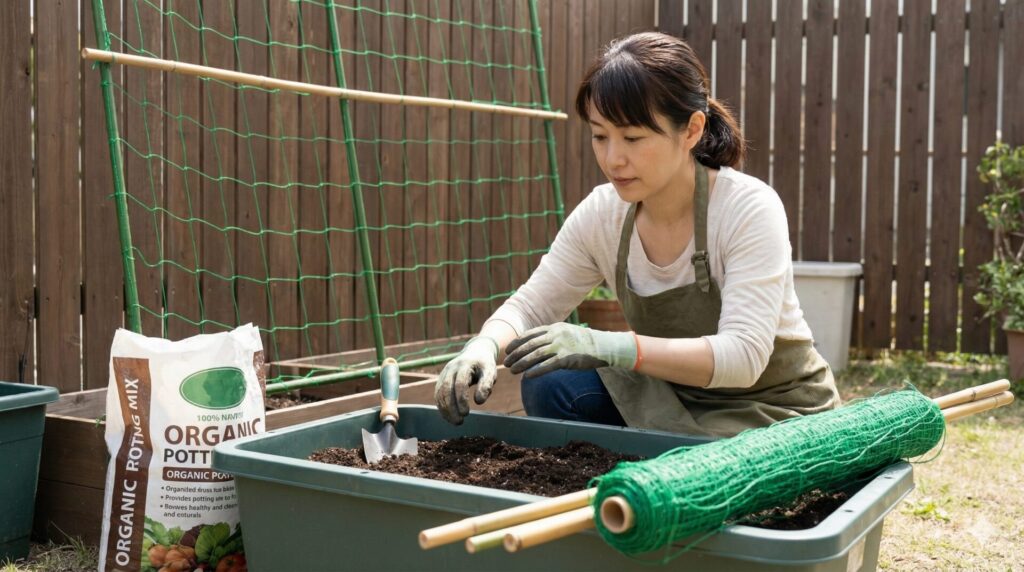 収穫時期を見極める前に知っておきたい土とネットの準備