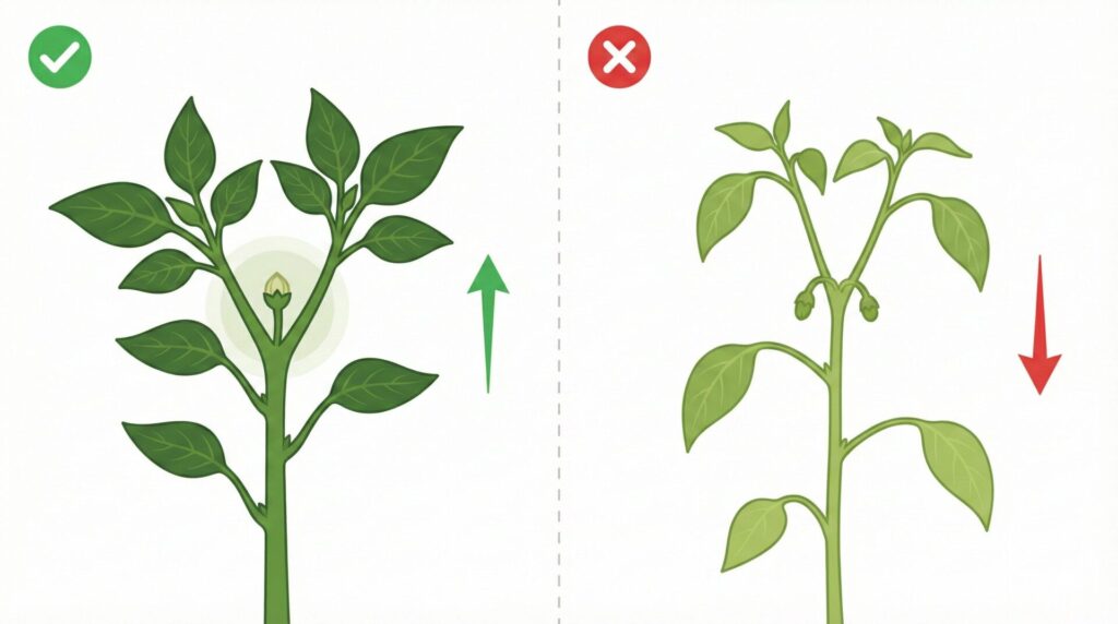 節間と茎の太さはどこを見るか