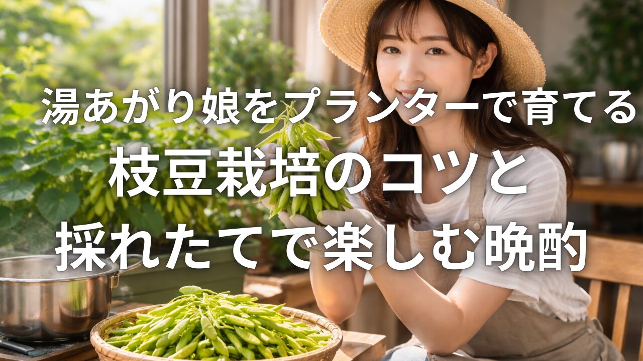 湯あがり娘をプランターで育てる枝豆栽培のコツと採れたてで楽しむ晩酌