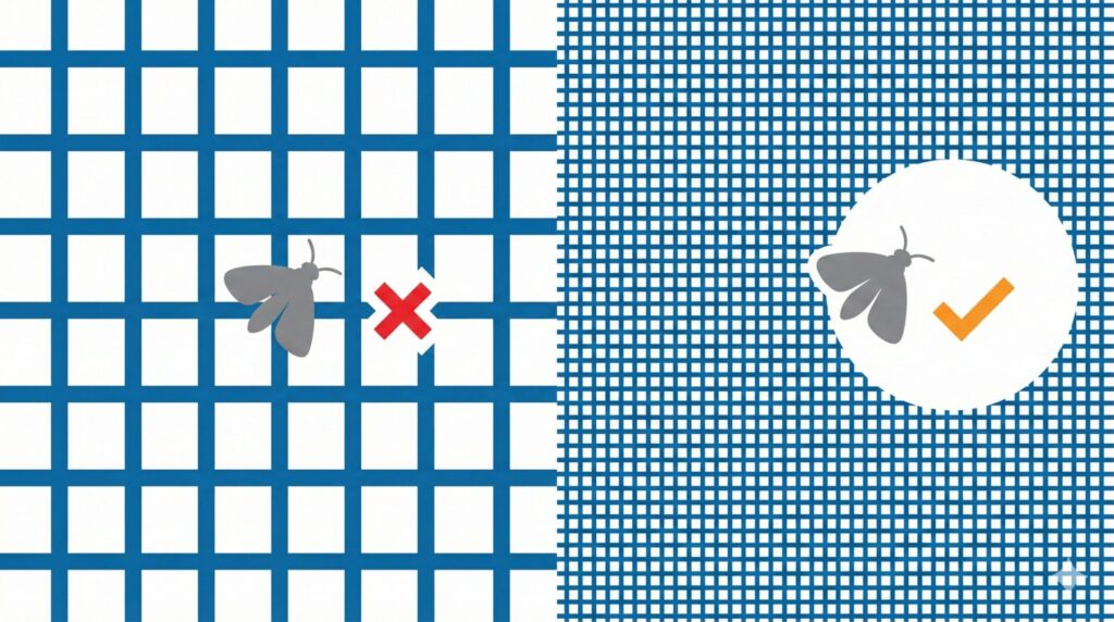 ネットの網目の細かさ（目合い）と設置時期が侵入を左右する理由