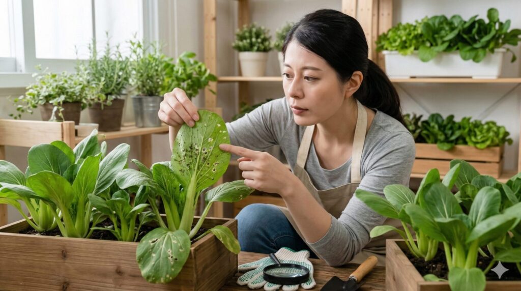 パクチョイ栽培で発生しやすい代表的な害虫とその兆候