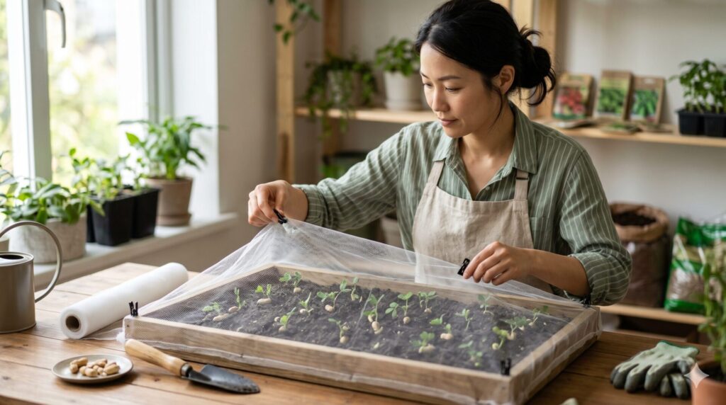 鳥害から種を守る発芽前後の対策