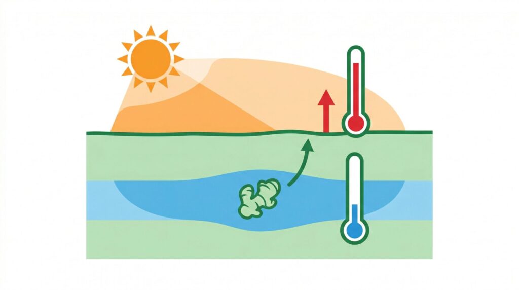 気温と地温に生じる温度差のワナ