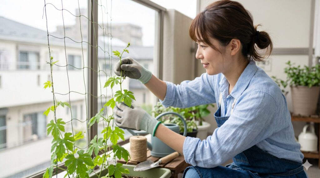 摘心のタイミングでグリーンカーテンの密度が変わる理由