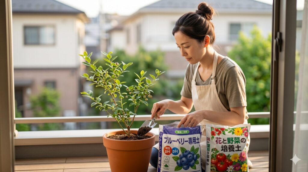 ブルーベリーの土は何が違う？酸性用土と野菜用培養土の注意点