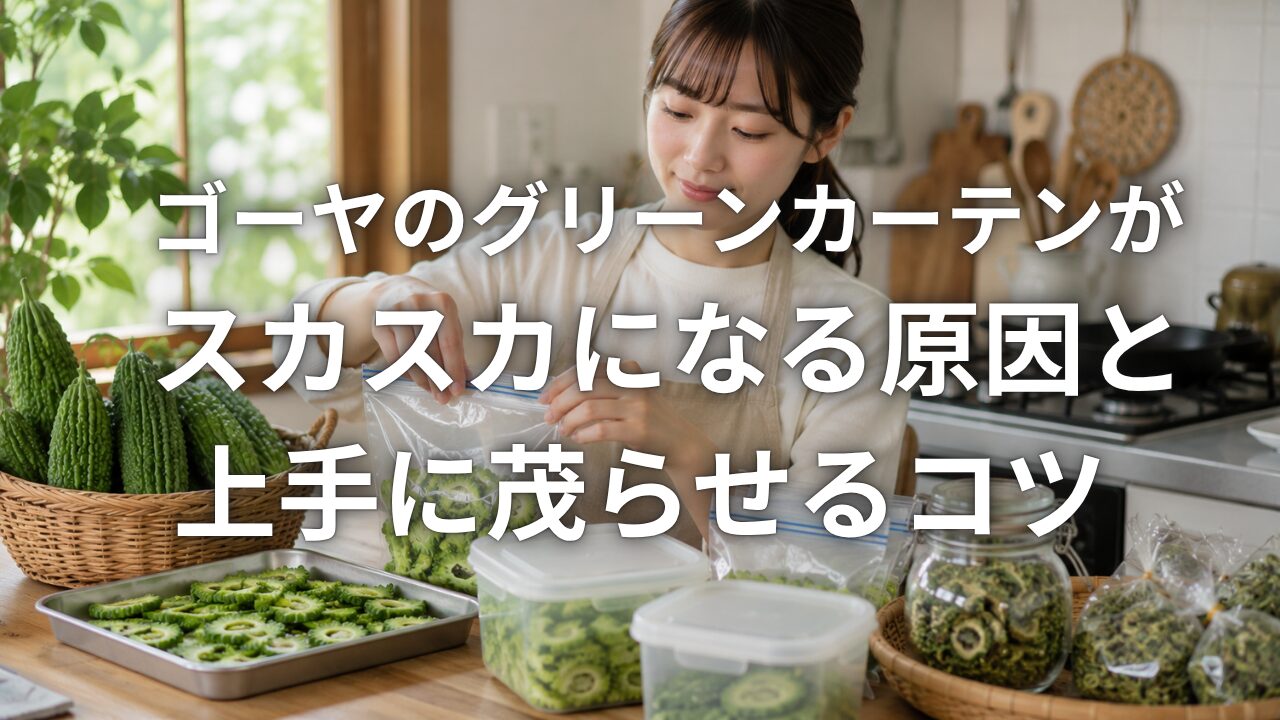 ゴーヤのグリーンカーテンがスカスカになる原因と上手に茂らせるコツ