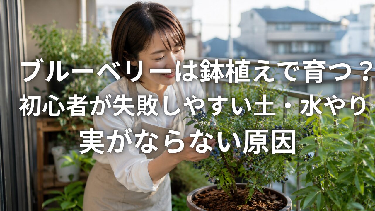 ブルーベリーは鉢植えで育つ？初心者が失敗しやすい土・水やり・実がならない原因