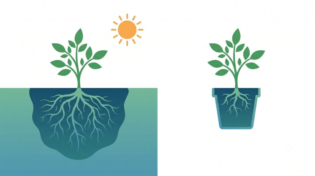 プランターと地植えの保水力の決定的な違い