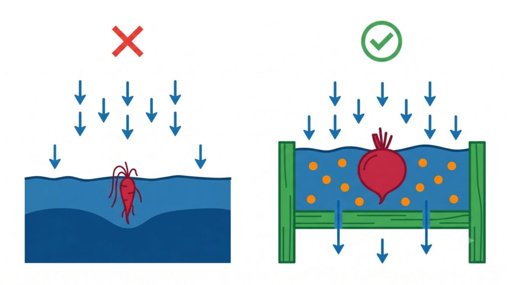根を太らせるには水はけと通気性のよい土が大切