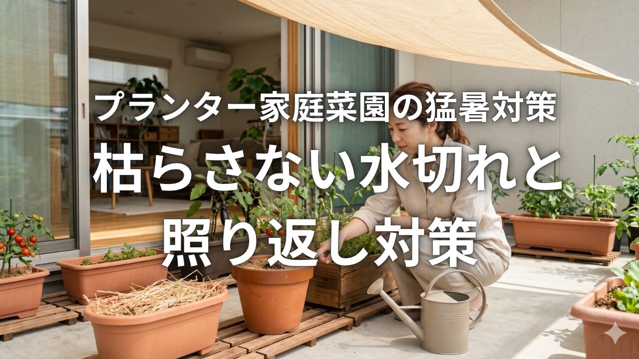 プランター家庭菜園の猛暑対策 枯らさない水切れと照り返し対策
