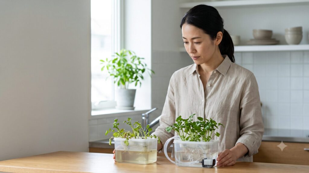 クレソンに流水は必要なのか非循環式と循環式の違い