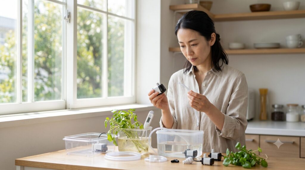 クレソンの循環プランターDIYに必要な資材とポンプの選び方