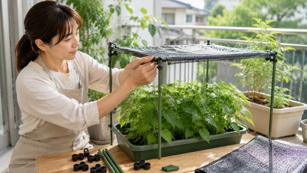 プランター用遮光フレームを作るDIY手順