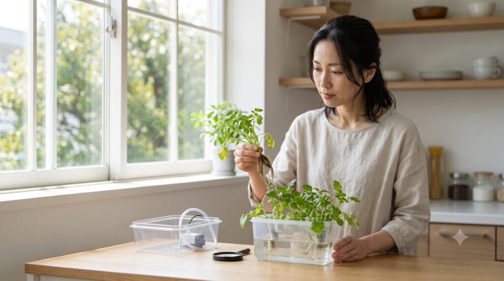 クレソンの葉と根に異常が出たときの原因の見分け方