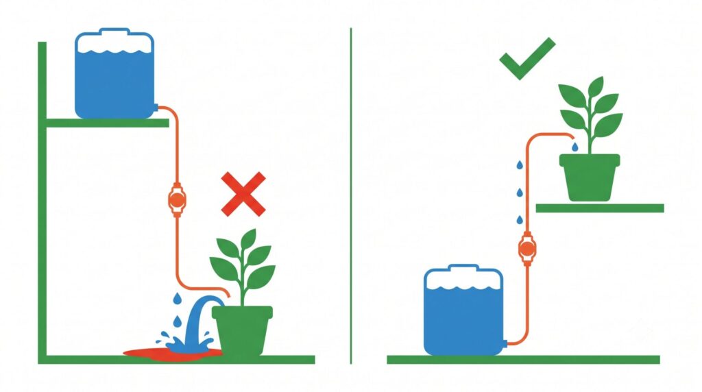 タンクの位置によって水が流れ続けるトラブルに注意する理由