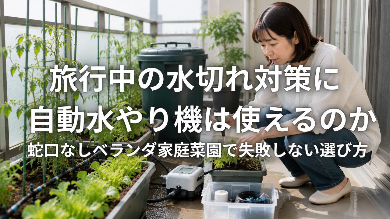 旅行中の水切れ対策に自動水やり機は使えるのか 蛇口なしベランダ家庭菜園で失敗しない選び