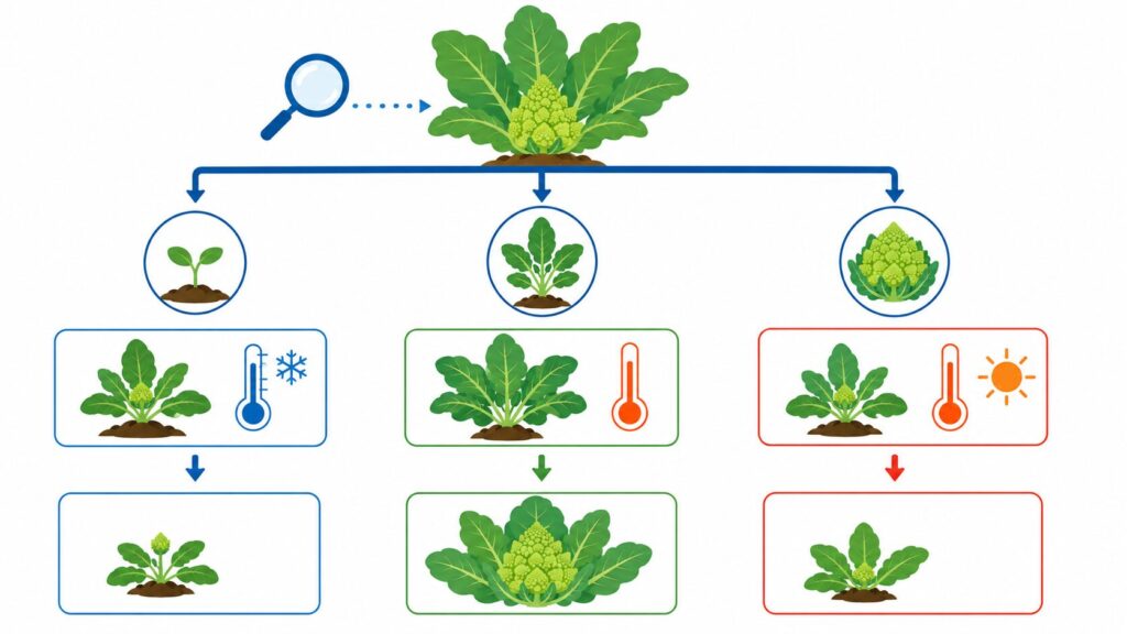 花蕾ができないときは栽培時期と気温の推移を確認する