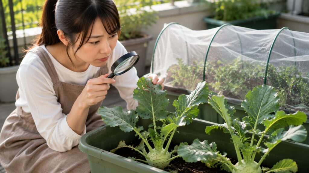 コールラビに付きやすい害虫と防虫ネットの役割