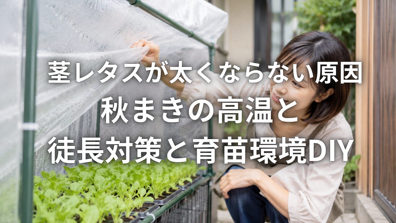 茎レタスが太くならない原因 秋まきの高温と徒長対策と育苗環境DIY