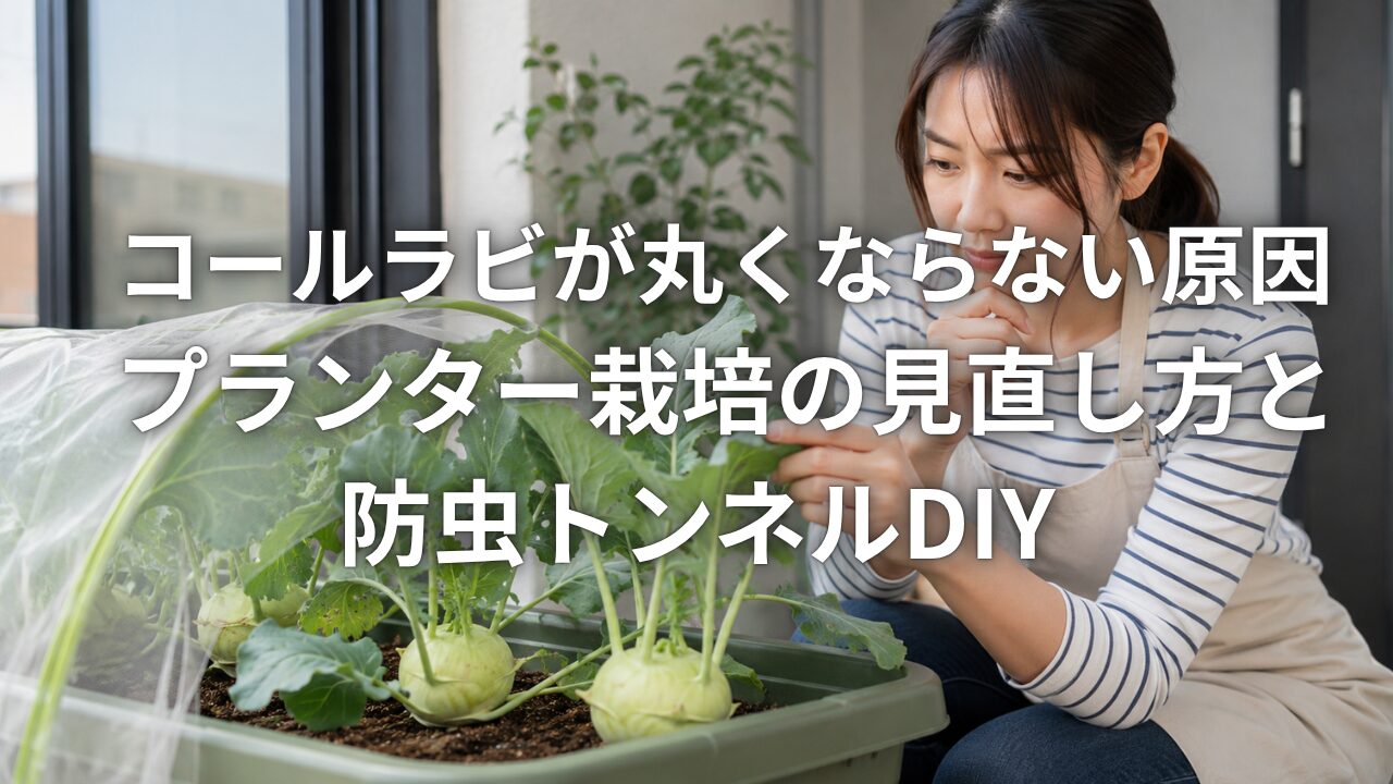 コールラビが丸くならない原因 プランター栽培の見直し方と防虫トンネルDIY