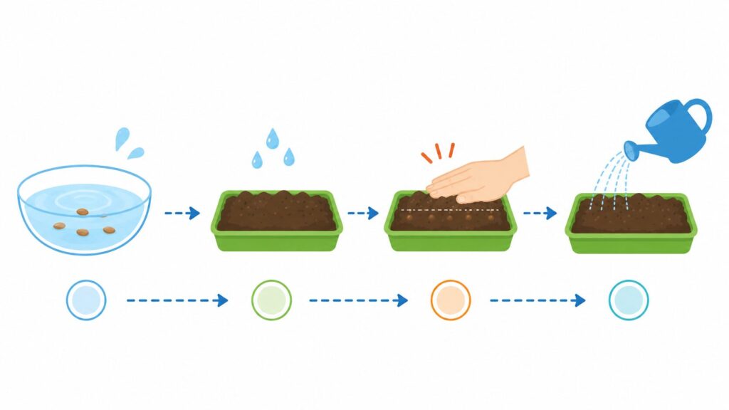 水をためた状態と種流れに注意