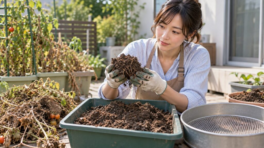 夏野菜後の古い土を再利用する前に知っておきたいこと