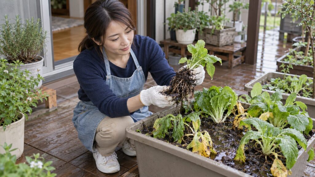 プランターの過湿が野菜の根や生育に与える影響