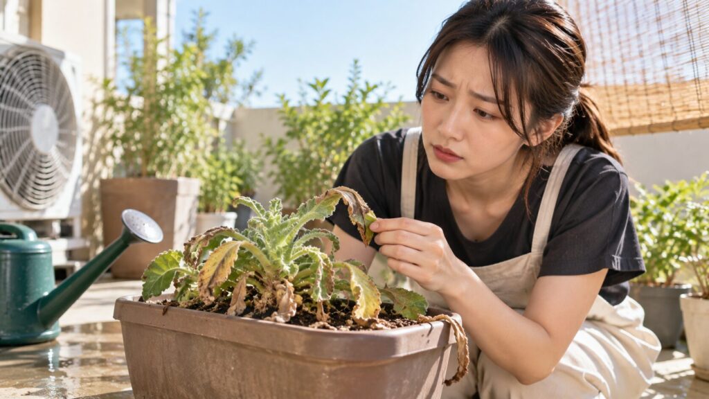 アイスプラントが枯れる原因 水の与えすぎや蒸れや高温による変化
