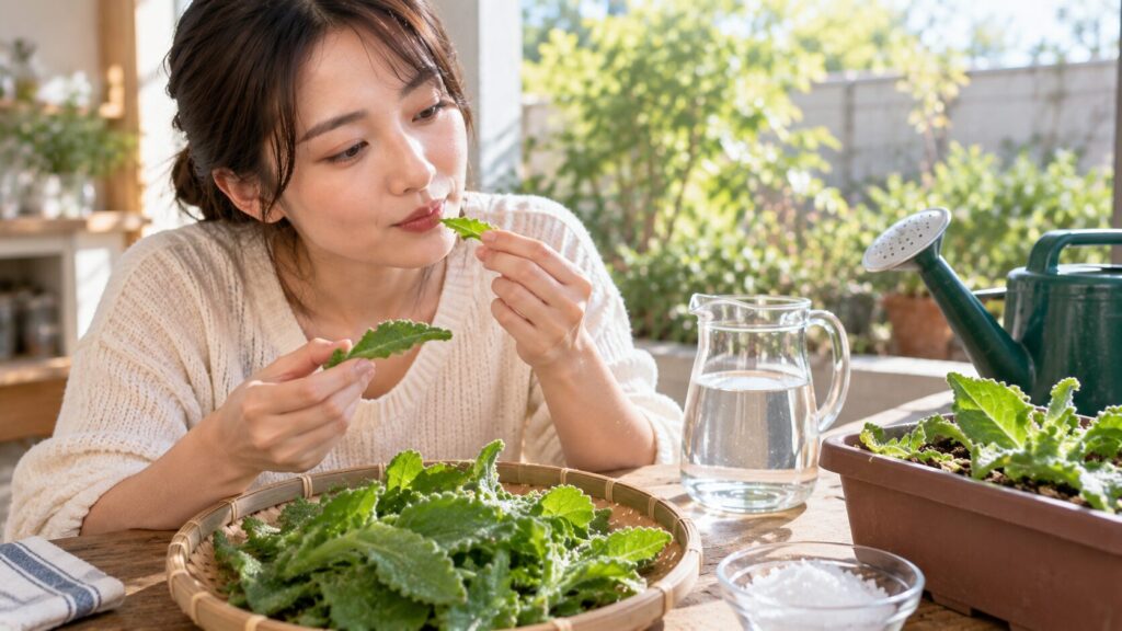 アイスプラントに塩味が出ない原因 塩水は必要なのかを確認