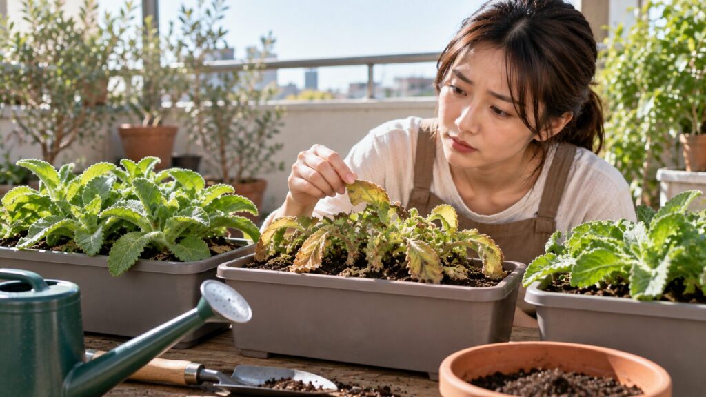 アイスプラントのプランター栽培で起こりやすい症状と原因の切り分け方