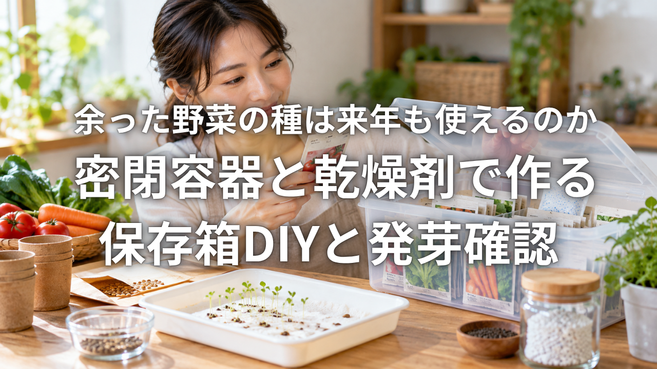 余った野菜の種は来年も使えるのか 密閉容器と乾燥剤で作る保存箱DIYと発芽確認